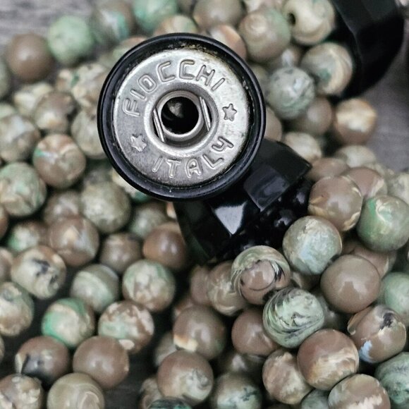 Angela Caputi FIOCCHI Italy Rhyolite Jasper And Black Multi Strand Necklace - Picture 7 of 9